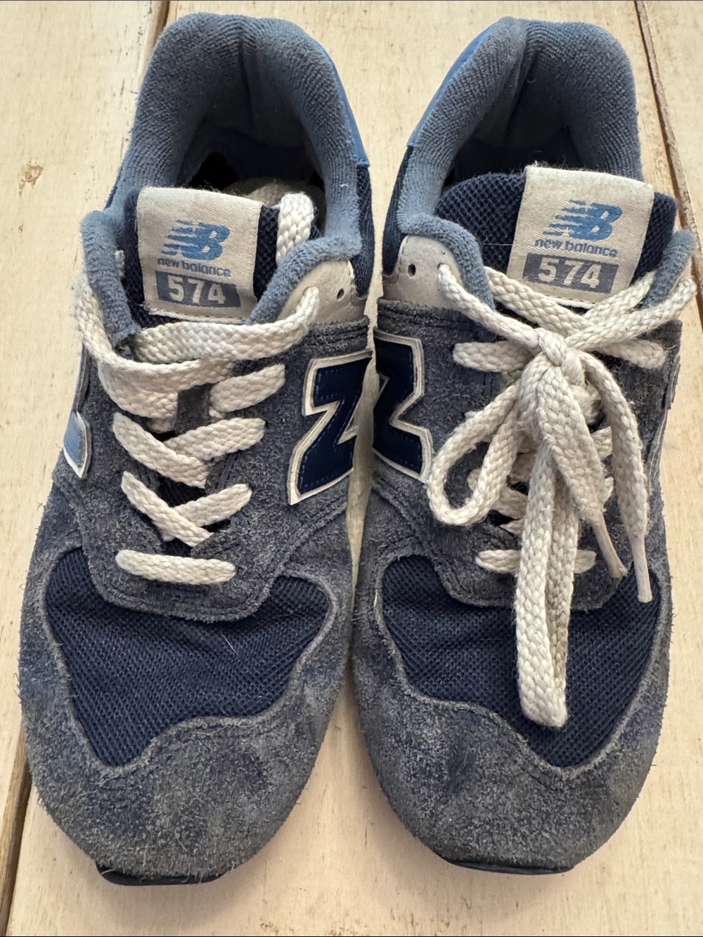 New Balance Kids 574 Navy and Gray Sneakers